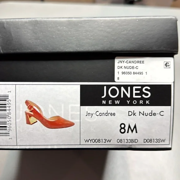 Jones New York Women's Candree Pointed Toe Block Heel Slingback Pumps Dark Nude - Picture 8 of 8